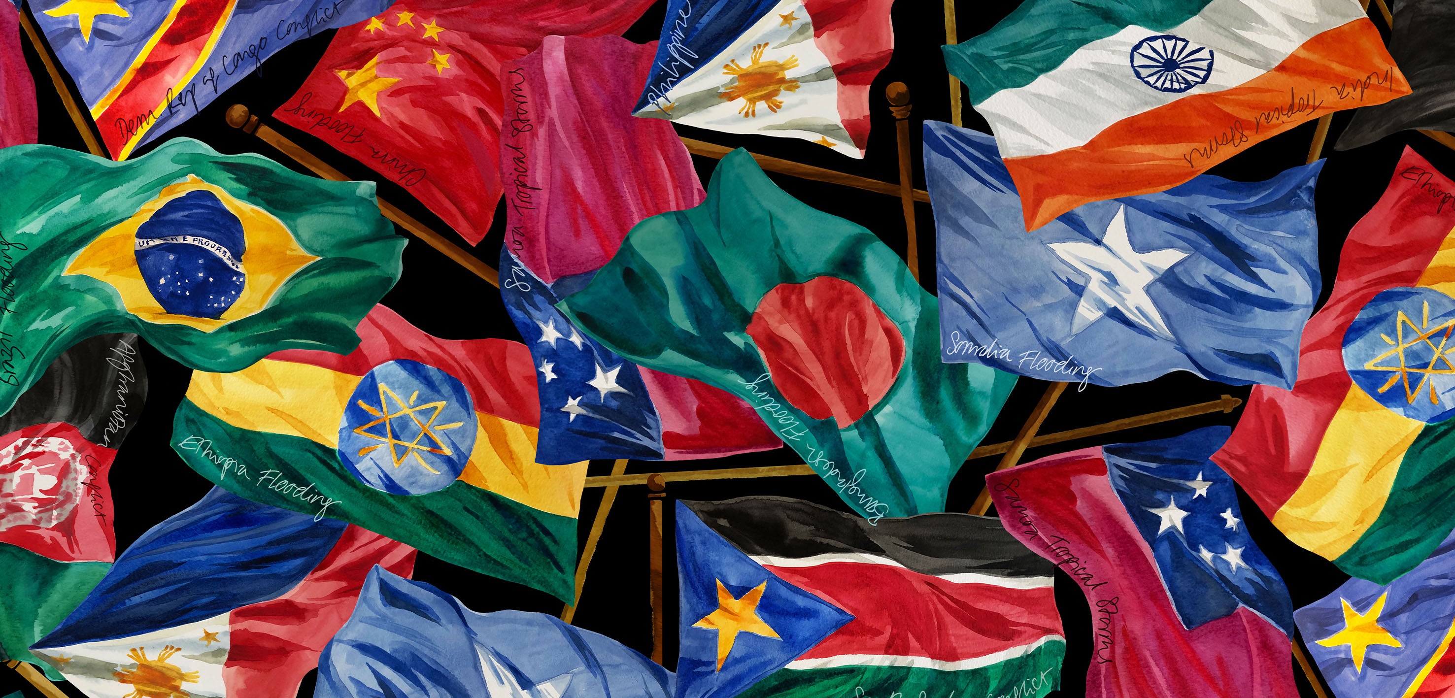 Flags - A Map of Displacement