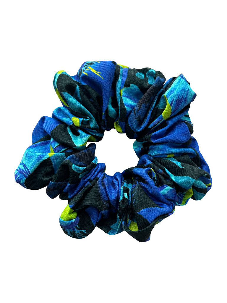 Blue Seasonal Scrunchie in Organic Cotton / Hemp