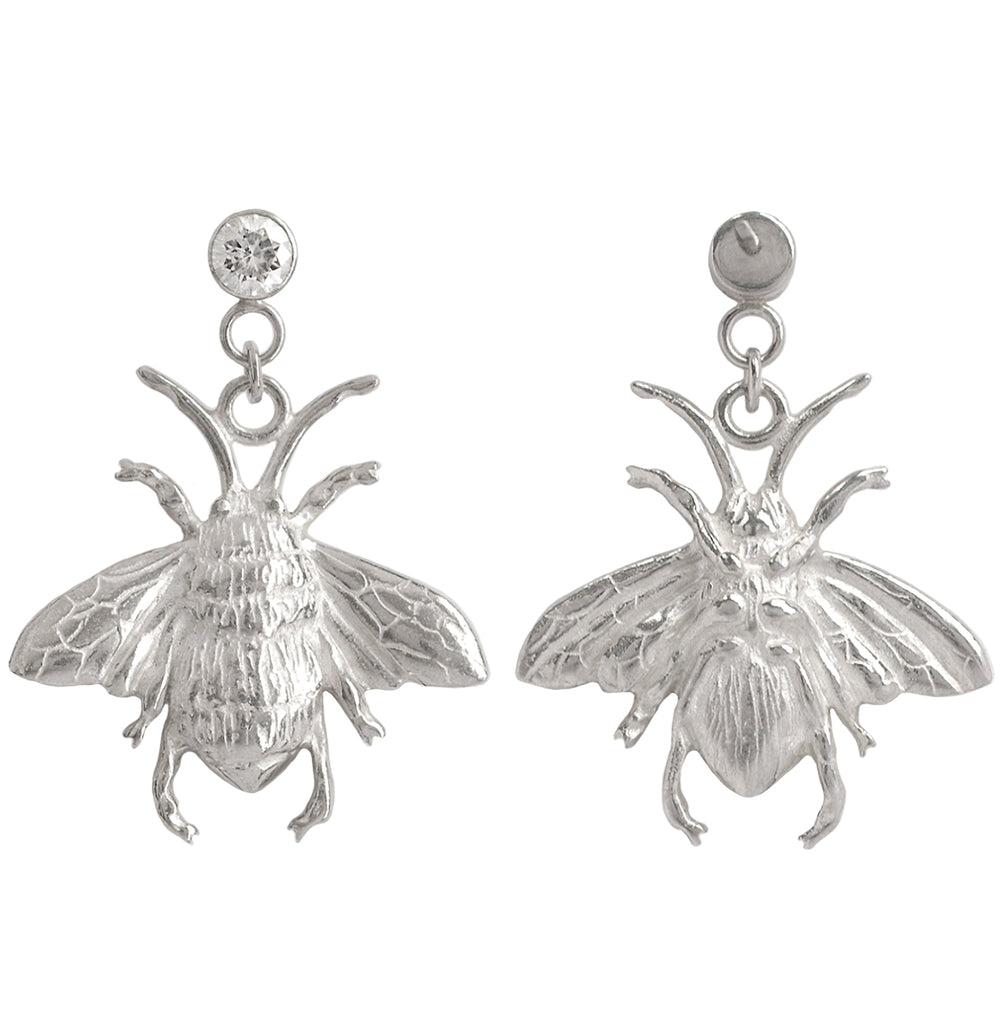 Gung Ho Signature Bee Studs in Silver