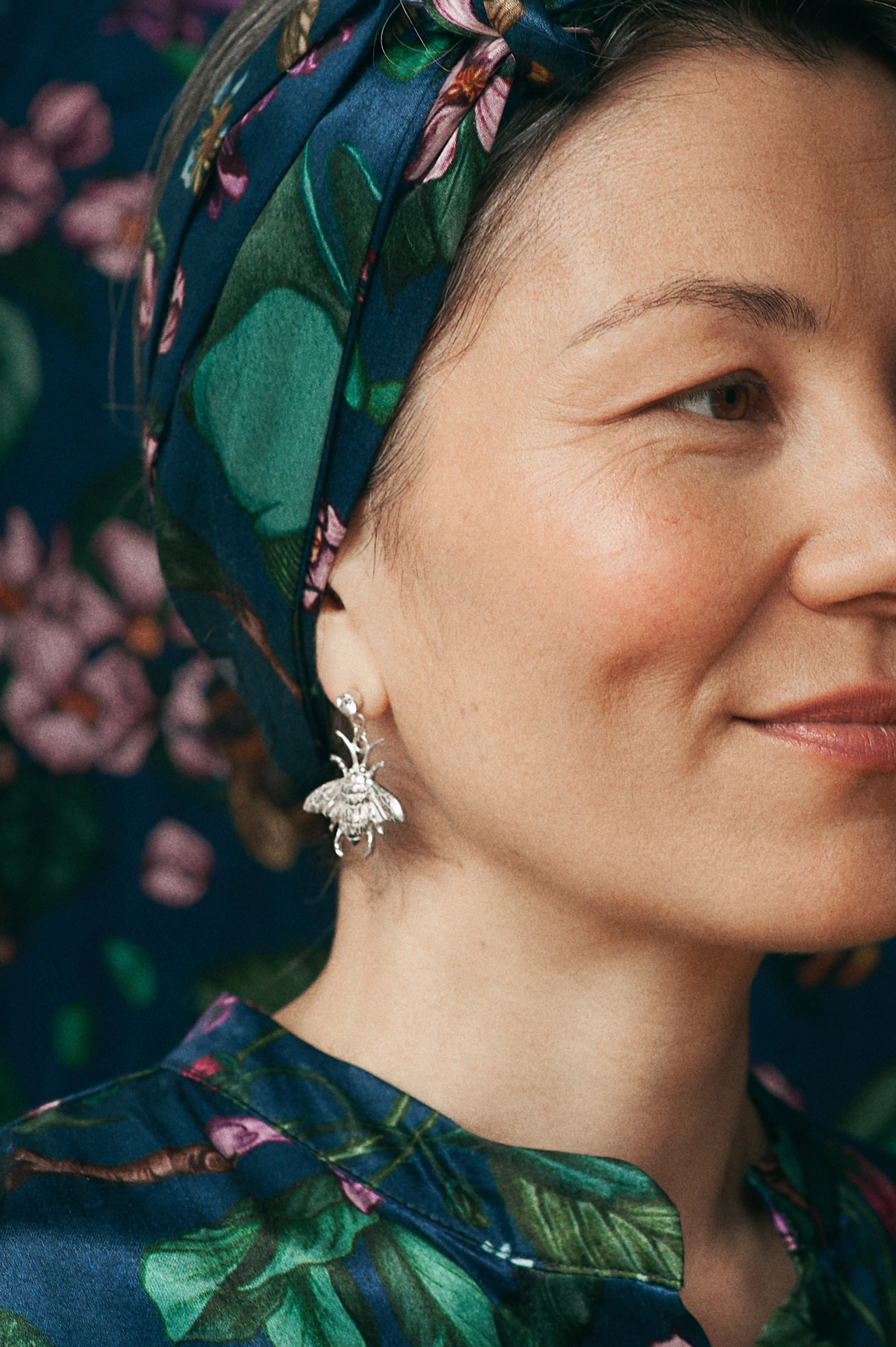 Gung Ho Signature Bee Studs in Silver